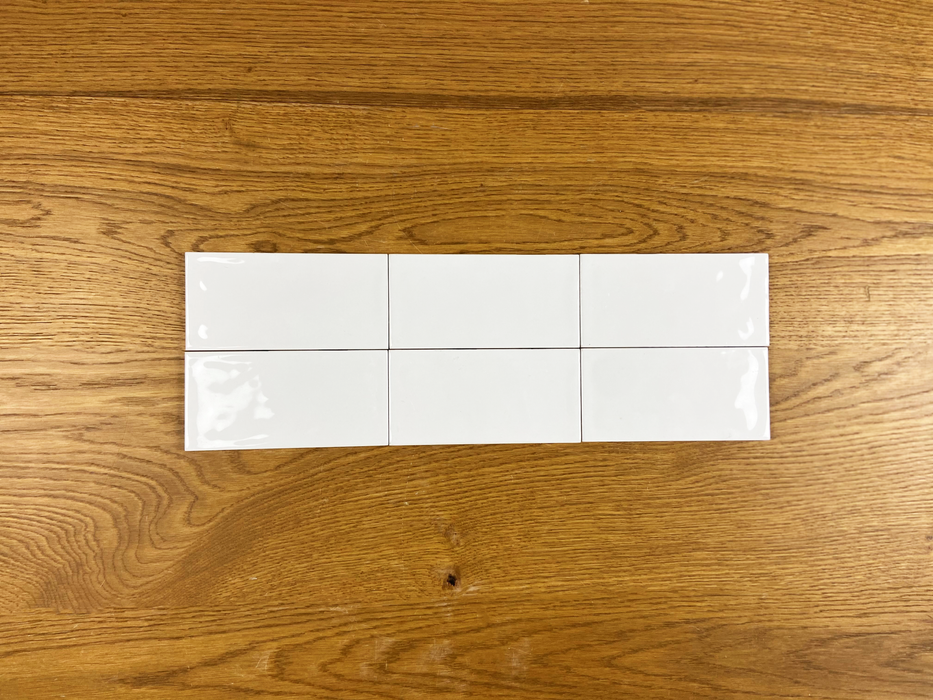 Agnita White 75x150mm Gloss Wall Tile (0.5m2 box) - Italian made