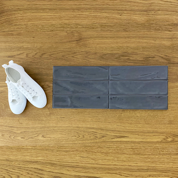 Ava Gunmetal Grey 75x300mm Gloss Wall Tile (0.99m2 box)