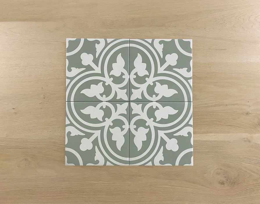 Eclectica Shadow Pale Green 200x200mm Matt Floor Tile (1m2 box)