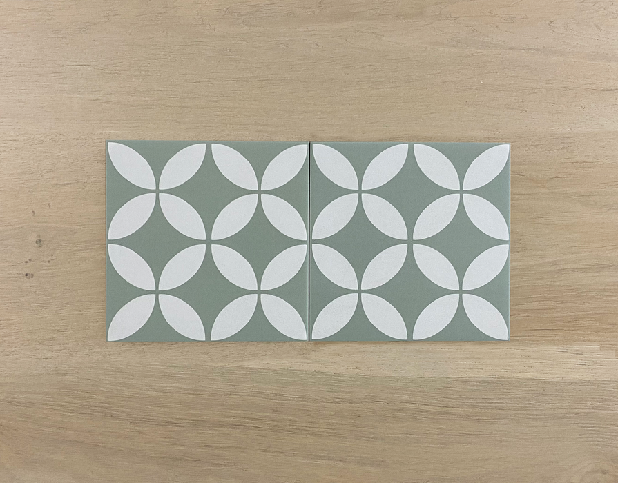 Eclectica Star Pale Green 200x200mm Matt Floor Tile (1m2 box)