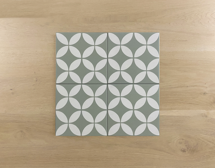Eclectica Star Pale Green 200x200mm Matt Floor Tile (1m2 box)