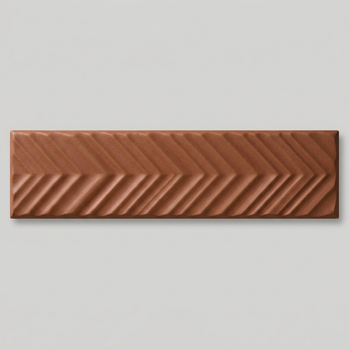 Dust Terrae Subway 50x200 Chevron Textured Wall Tile — hero product shot