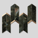 Marvel Chevron Brazil Green 170x414mm sheet Polished White Body Wall Tile — hero product shot