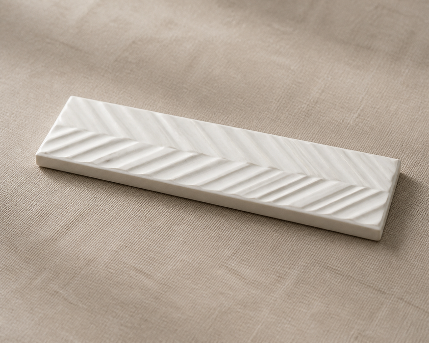 Dust Ice Subway 50x200 Chevron Textured Wall Tile — hero product shot