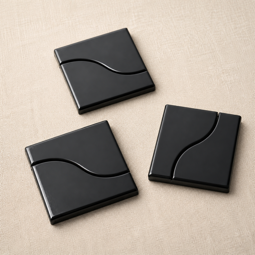Curve Black Gloss 83x120mm Mosaic Wall Tile — hero product shot