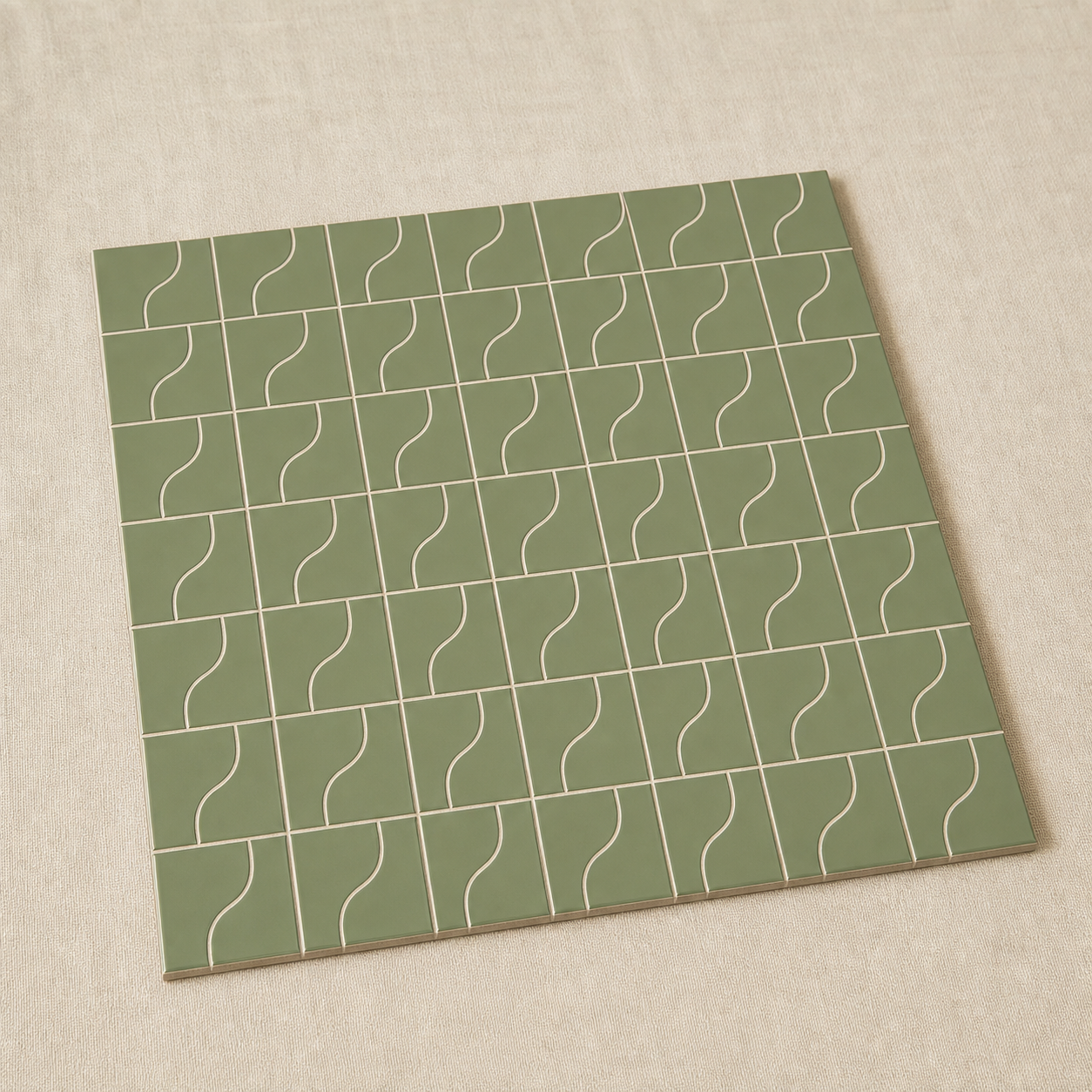 Curve Garden Green Matt 83x120mm Mosaic Wall Tile (.48m2 box)