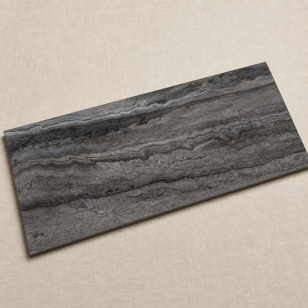 Memento Travertino Black 600x1200mm Matte Floor/Wall Tile (1.44m2 box)