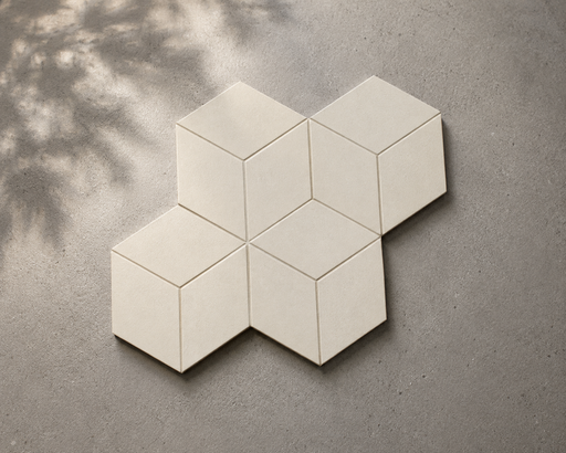 Mek Light Mosaico Esagono 300x350mm sheet White Body Wall Tile — hero product shot
