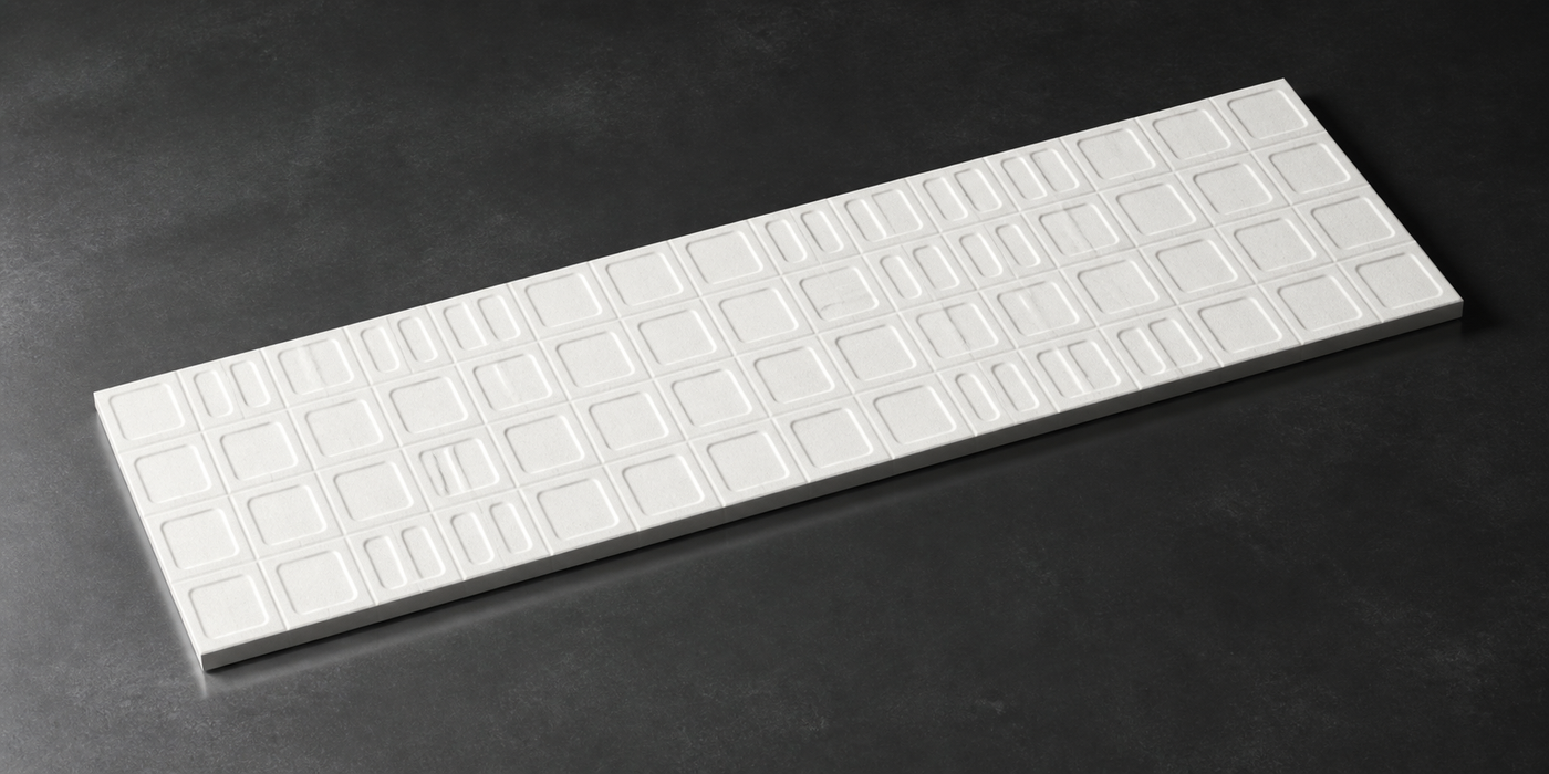 Gravel Square White 400x1200 Wall Tile — hero product shot