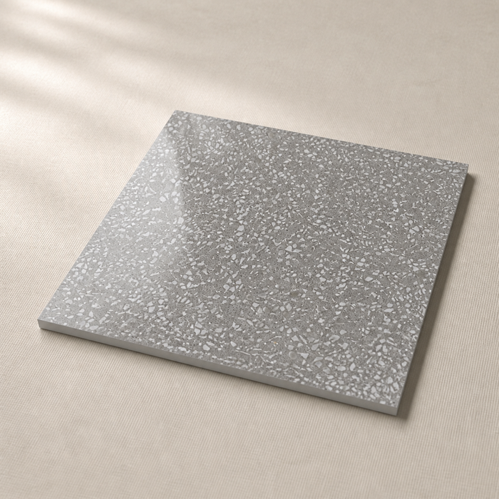 Marvel Gems Terrazzo Grey 600x600mm Polished Finish Floor Tile - hero product shot