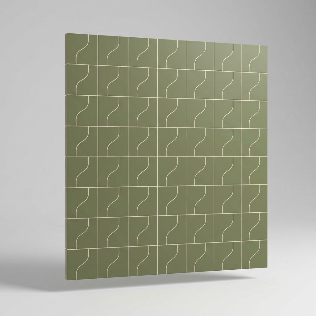 Curve Garden Green Matt 83x120mm Mosaic Wall Tile (.48m2 box)
