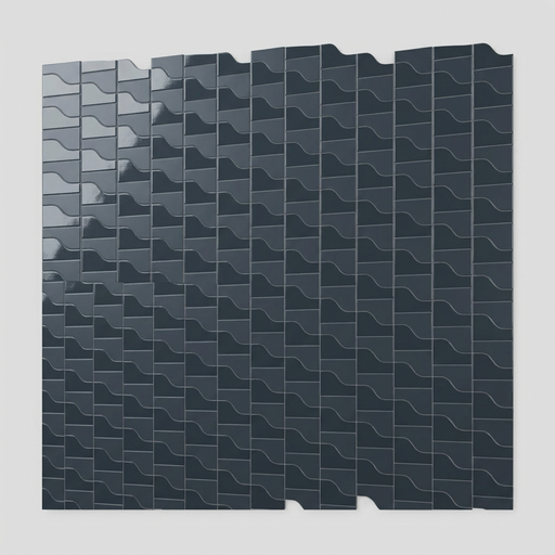 Curve Ink Blue Gloss 83x120mm Mosaic Wall Tile (.48m2 box) - image 1