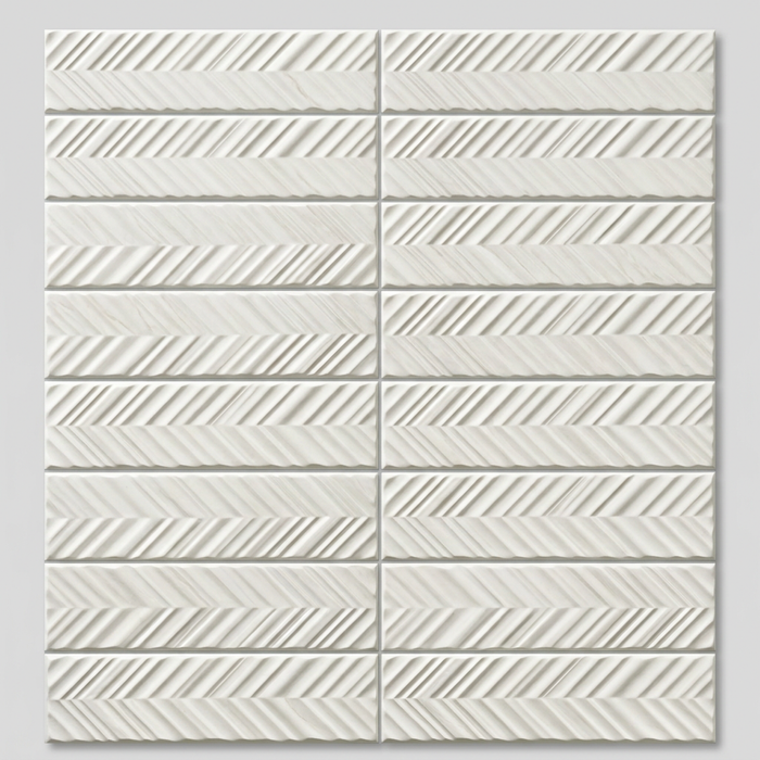 Dust Ice Subway 50x200 Chevron Textured Wall Tile (0.44m2 box) - image 1