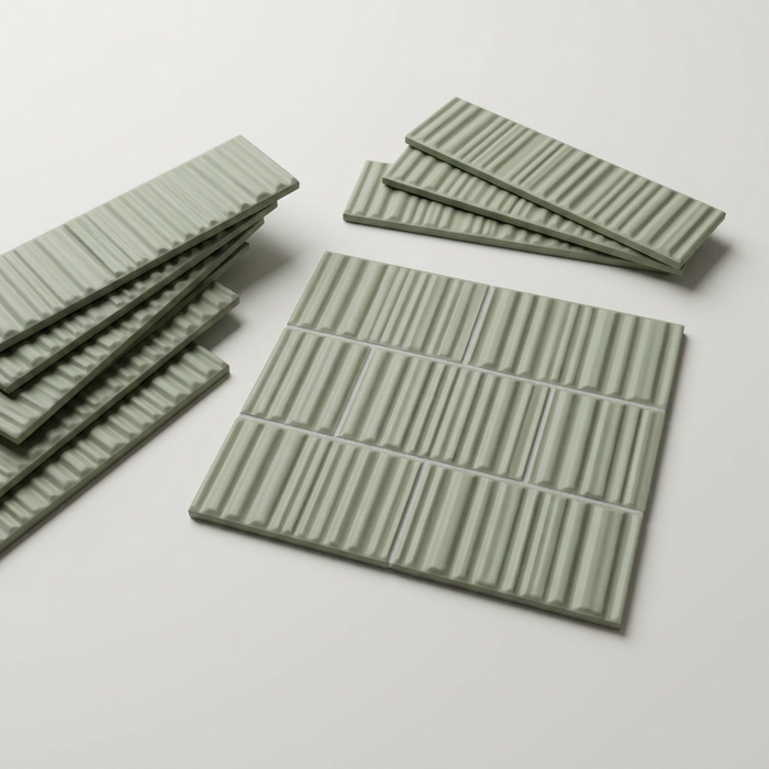 Dust Sage Subway 50x200 Line Textured Wall Tile (0.44m2 box) - image 1