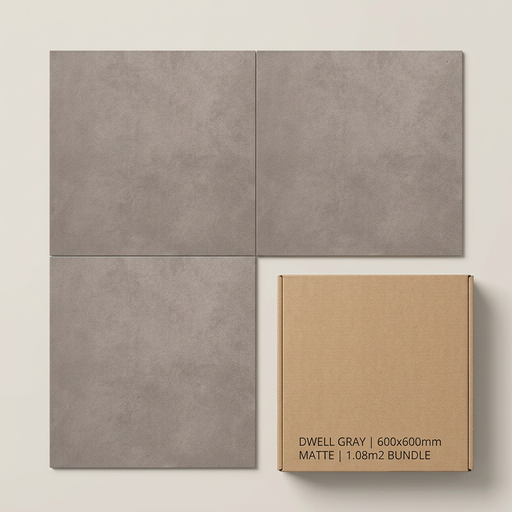 Dwell Gray 600x600mm Matte Finish Floor Tile (1.08m2 box) - image 1