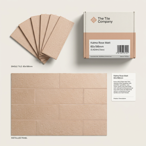 Kalma Rose Matt Wall Tile 60x186mm (0.424m2 box) - image 1