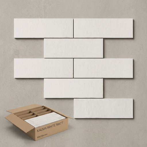 Kalma White Matt Wall Tile 60x186mm (0.424m2 box) - image 1