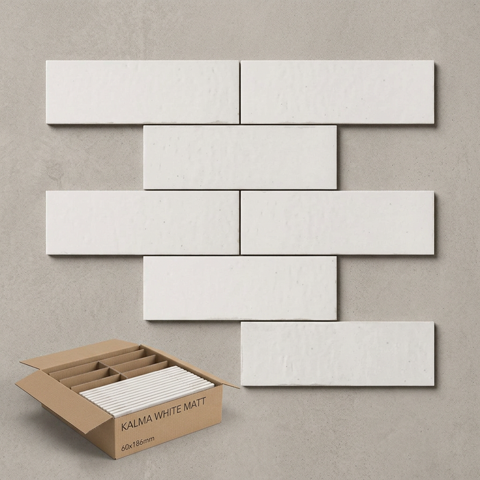 Kalma White Matt Wall Tile 60x186mm (0.424m2 box) - image 1