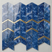 Marvel Chevron Ultramarine 170x414mm sheet Polished White Body Wall Tile (0.42m2 box) - image 1