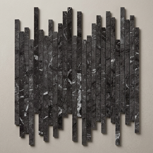 Marvel Dream Grigio Intenso Line 305x260mm Polished Finish Mosaic Tile (0.47m2 box) - image 1
