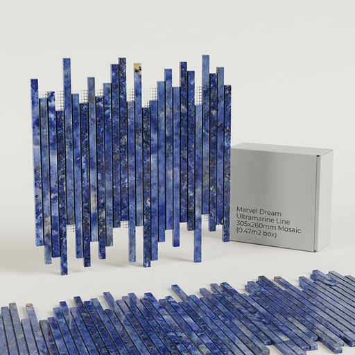 Marvel Dream Ultramarine Line 305x260mm Polished Finish Mosaic Tile (0.47m2 box) - image 1