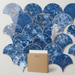 Marvel Fan Ultramarine 290x292mm Polished Finish Mosaic Tile (0.5m2 box) - image 1