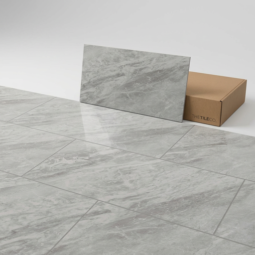 Marvel Stone Bardiglio Grey 450x900mm Polished Finish Floor Tile (1.215m2 box) - image 1