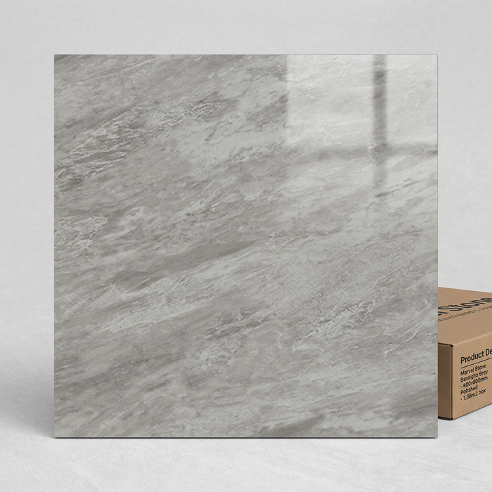 Marvel Stone Bardiglio Grey 600x600mm Polished Finish Floor Tile (1.08m2 box) - image 1