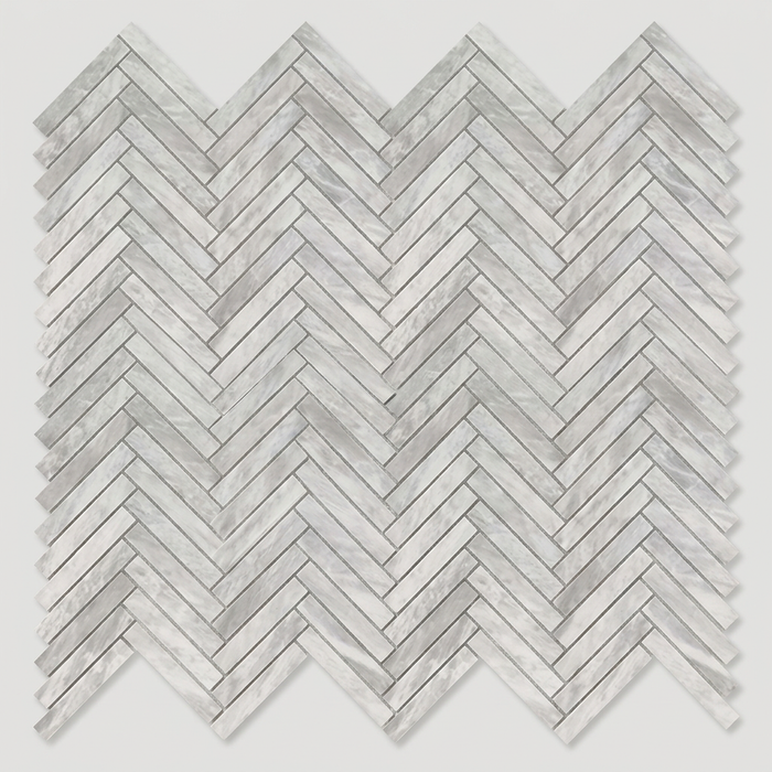 Marvel Stone Bardiglio Grey Herringbone 305x300mm Wall Tile (0.54m2 box) - image 1