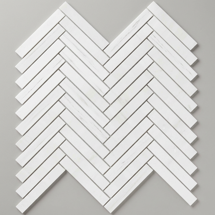 Marvel Stone Bianco Dolomite Herringbone 305x300mm Wall Tile (0.54m2 box) - image 1