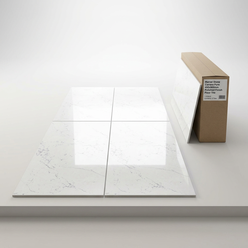 Marvel Stone Carrara Pure 450x900mm Polished Finish Floor Tile (1.215m2 box) - image 1