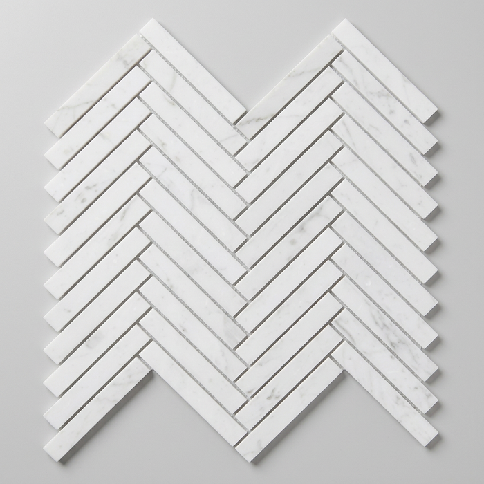 Marvel Stone Carrara Pure Herringbone 305x300mm Wall Tile (0.54m2 box) - image 1