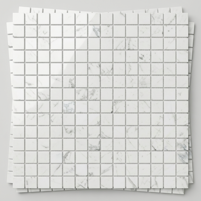 Marvel Stone Carrara Pure Mosaic 300x300mm Polished Finish Floor Tile (0.9m2 box) - image 1