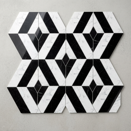Marvel Stone Chevron Cold 225x229mm Polished Finish Floor Tile (0.31m2 box) - image 1