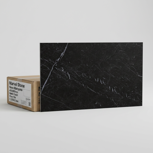 Marvel Stone Nero Marquina 450x900mm Matte Finish Floor Tile (1.215m2 box) - image 1