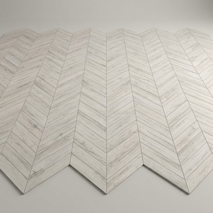 Nash White Wood Chevron 325x450mm Floor Tile (1.16m2 box) - image 1