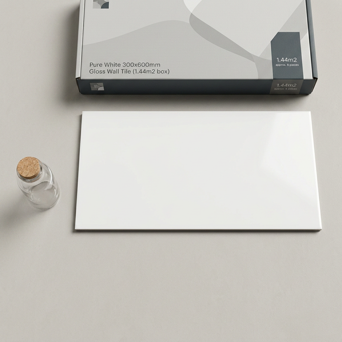 Pure White 300x600mm Gloss Wall Tile (1.44m2 box) - image 1