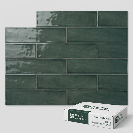Teramoda Emerald 75x300mm Glossy Wall Tile (0.99m2 box) - image 1
