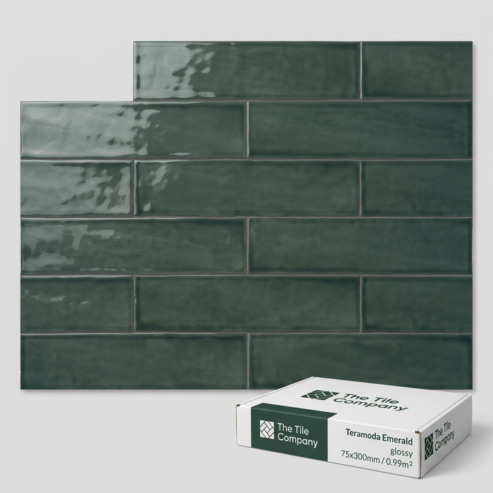 Teramoda Emerald 75x300mm Glossy Wall Tile (0.99m2 box) - image 1