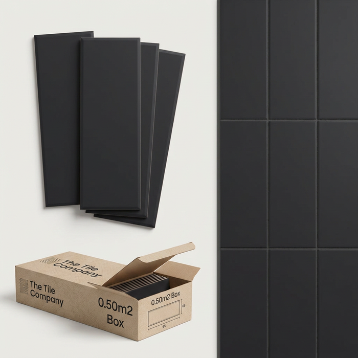 Vibe Out Almost Black Matt 65x200mm Wall Tile (0.50m2 box) - image 1