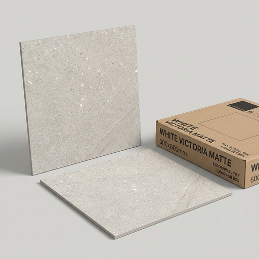 Victoria White 600x600mm Matte Floor/Wall Tile (1.08m2 per box) - image 1