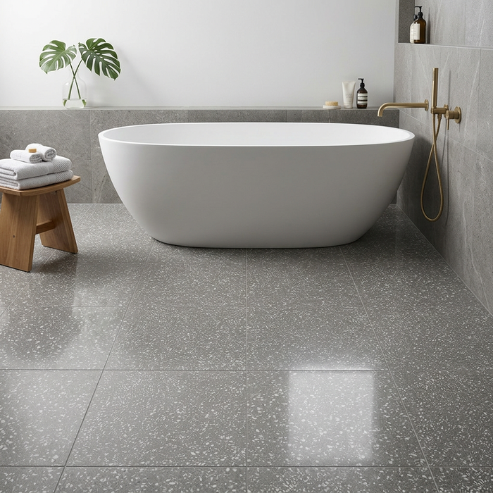 Marvel Gems Terrazzo Grey 600x600mm Polished Finish Floor Tile - image 2
