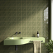 Curve Garden Green Gloss 83x120mm Mosaic Wall Tile — bathroom setting