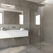 Loft Taupe 600x600mm Matte Floor/Wall Tile — bathroom setting