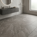 Marvel Pro Grey Fleury 450x900mm Matte Finish Floor Tile — bathroom setting