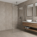 Realm Gray 600x600mm Matte Floor/Wall Tile — bathroom setting