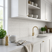 Dust Ice Subway 50x200 Chevron Textured Wall Tile — kitchen setting