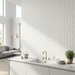 Gravel Square White 400x1200 Wall Tile — kitchen setting