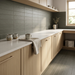 Stromboli Evergreen Matt Floor/Wall Tile 92x368mm — kitchen setting