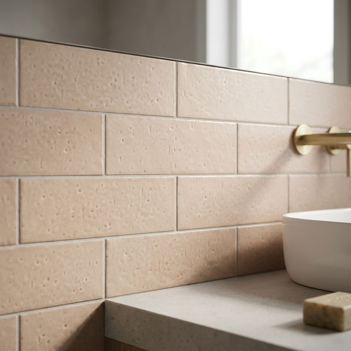 Kalma Rose Matt Wall Tile 60x186mm — surface detail